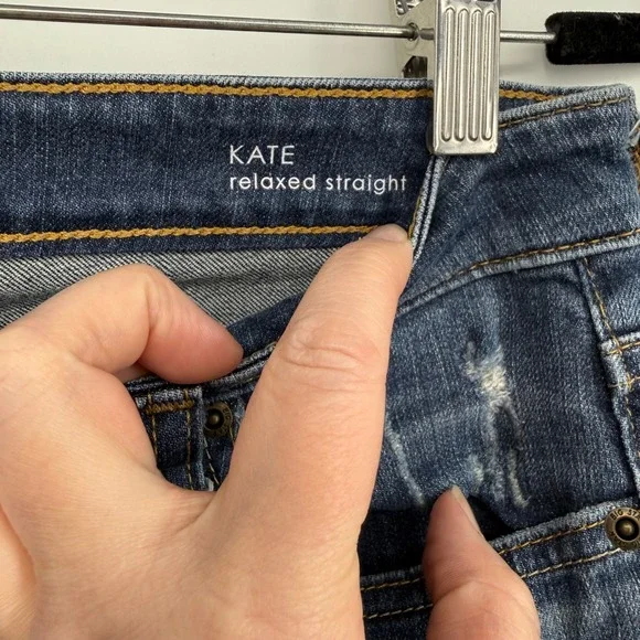 Big Star Kate Relaxed Straight Leg Distressed Jeans Medium Wash Womens Size 27R - Picture 3 of 7